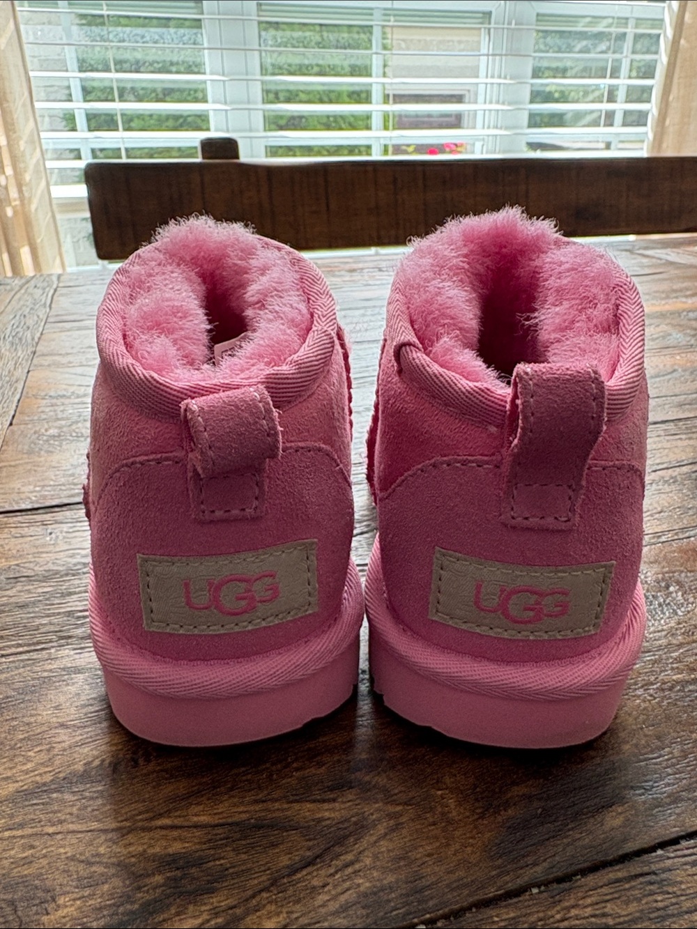 UGG Kids Pink Suede Lined Ankle Boots
